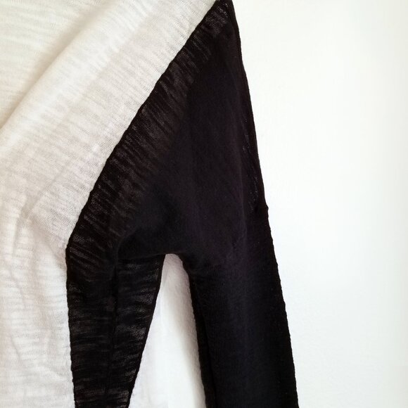 Rebecca Taylor knit pullover sweater top size M black and white Split hem - Picture 2 of 13